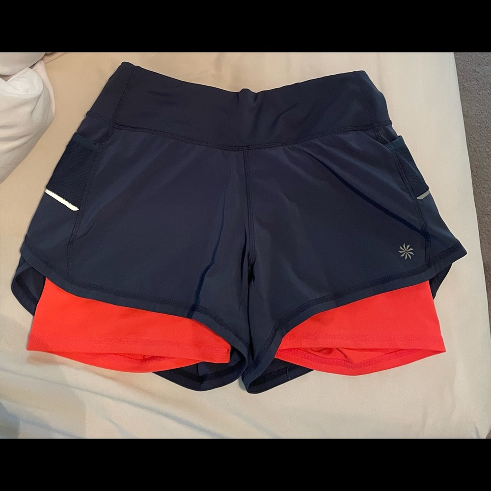 Athleta Ready Set 4” 2 in 1 shorts